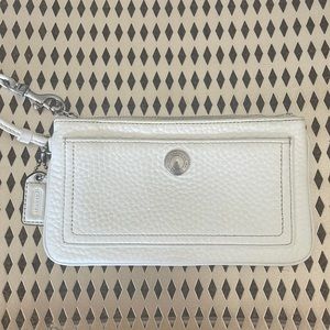 Pebbled Leather Coach Wristlet